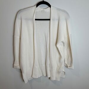 GAP Womens Cardigan Sweater Open Front Knit Cotton Cream Medium M